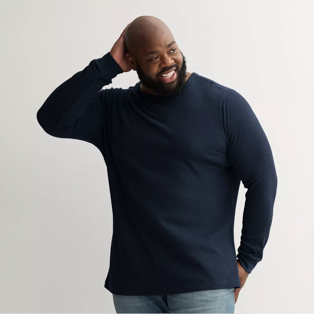 Sonoma Waffle Knit Top Navy